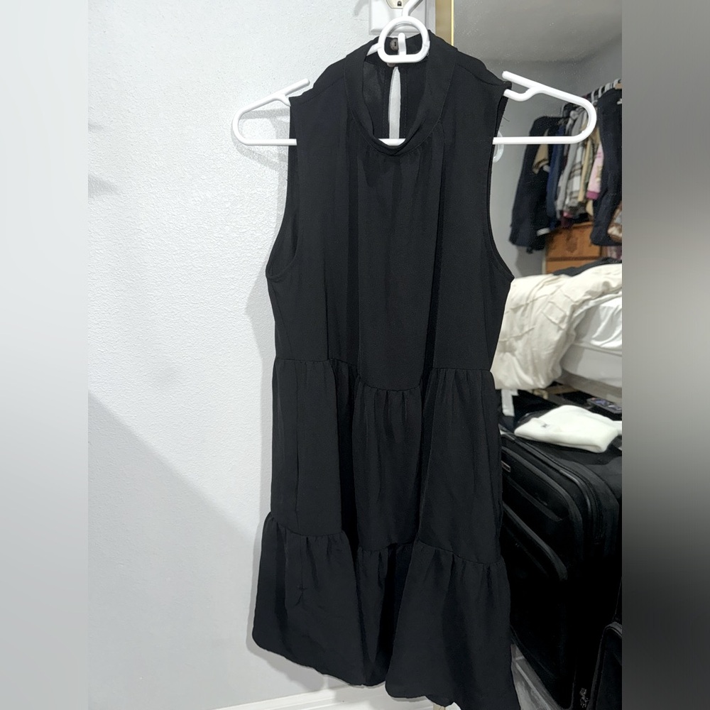 Black Flowy Midi Dress